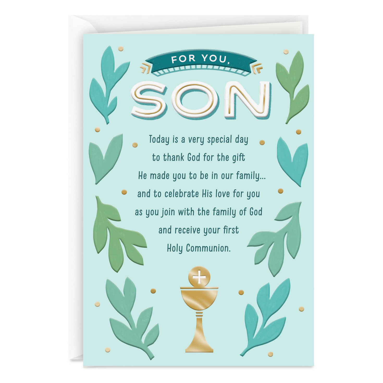 Love, Pride and Prayers First Communion Card for Son