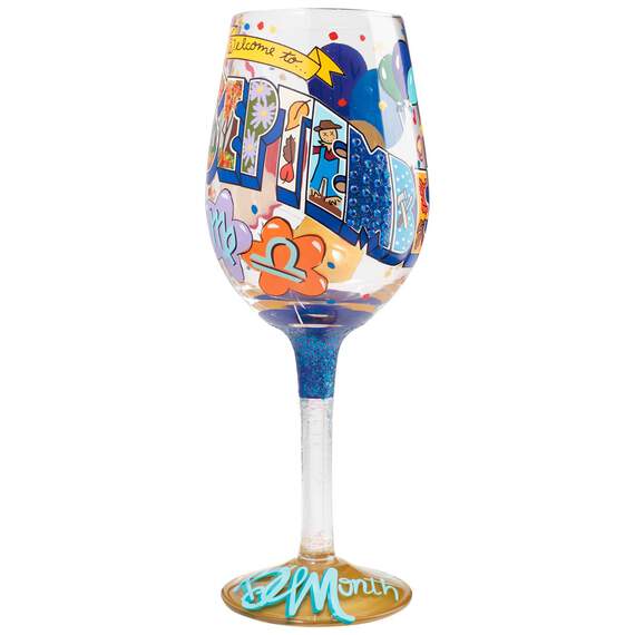 Lolita® September Birthday Month Handpainted Wine Glass, 15 oz.