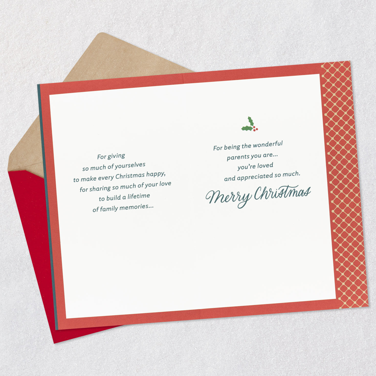 You're Loved and Appreciated Christmas Card for Mom and Dad From Us, , large image number 4