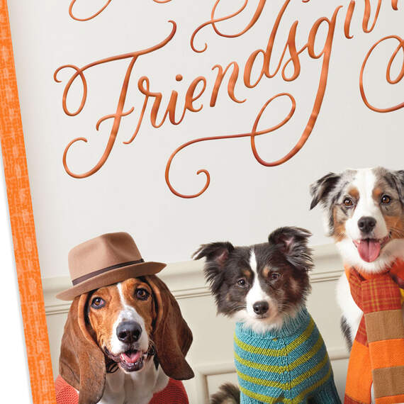 Dining Dogs Friendsgiving Cute Thanksgiving Card, , large image number 4
