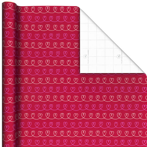 Heart Doodles Valentine's Day Wrapping Paper, 20 sq. ft., 