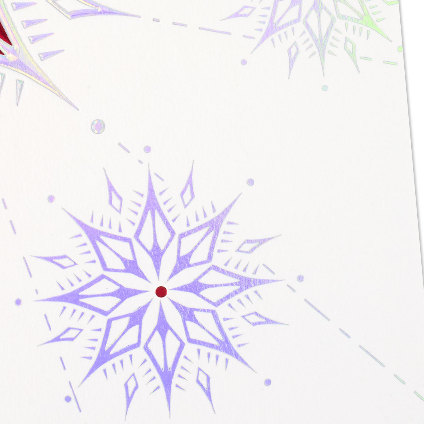 Silver, Red and Gold Snowflakes Christmas Card Card Front Detail image number 6