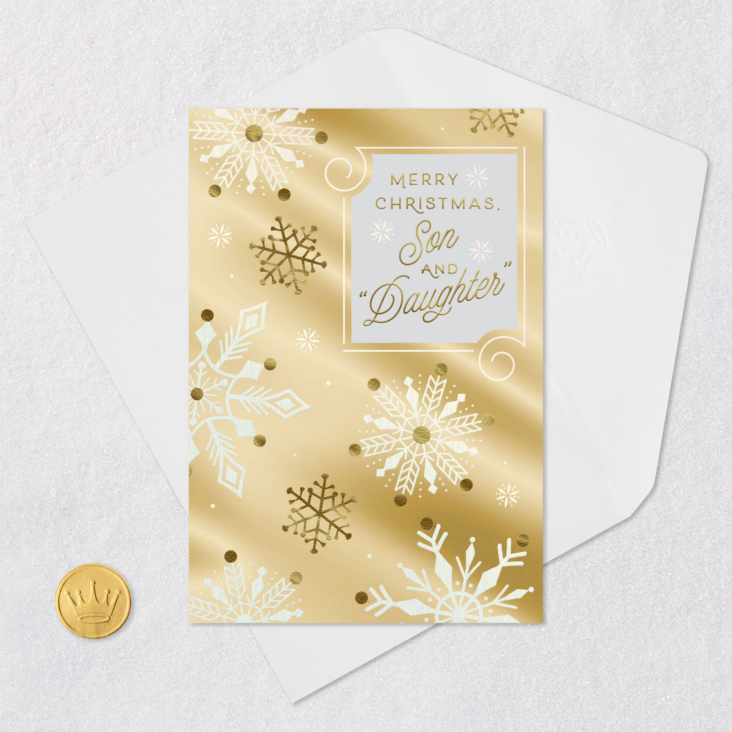 Joy, Peace and Love Christmas Card for Son and Daughter-in-Law, , large image number 6