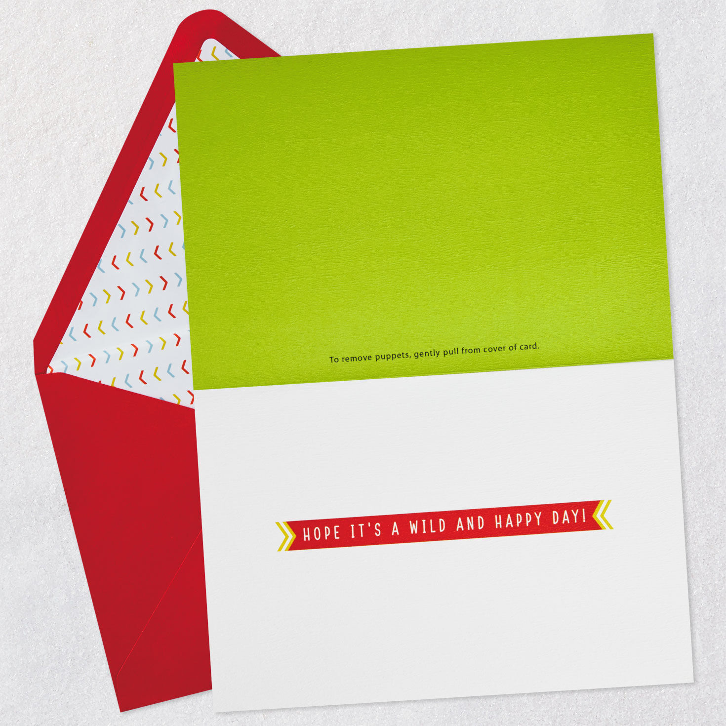 Kids Birthday Card With Finger Puppets Open card with envelope image number 3