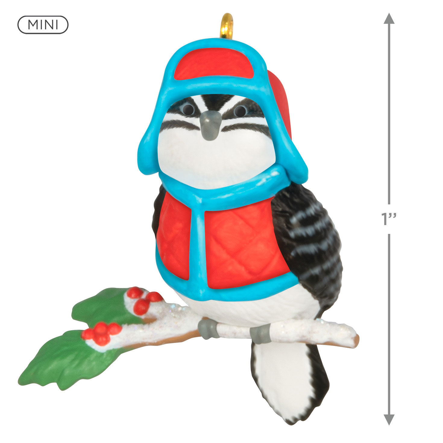 Black White Bird in Coat and Hat Keepsake Ornament  image number 3