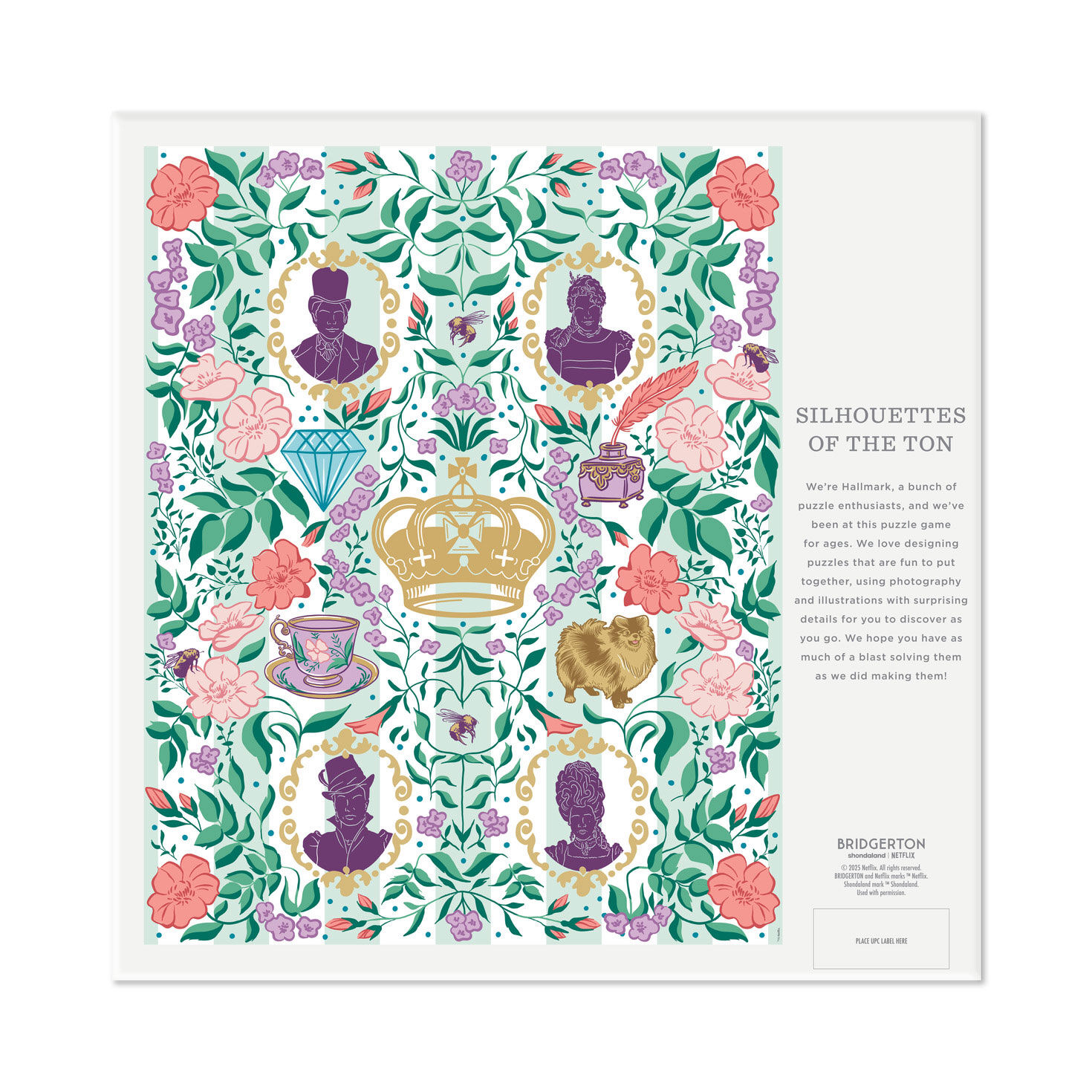 Bridgerton Ton Silhouettes on Floral 1000-Piece Jigsaw Puzzle, , large image number 6