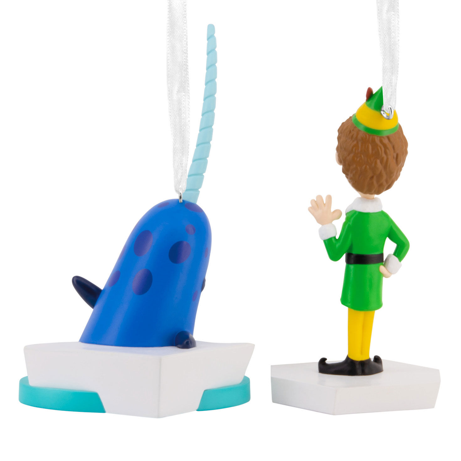 Elf Buddy the Elf and Narwhal Christmas Ornaments back image number 9