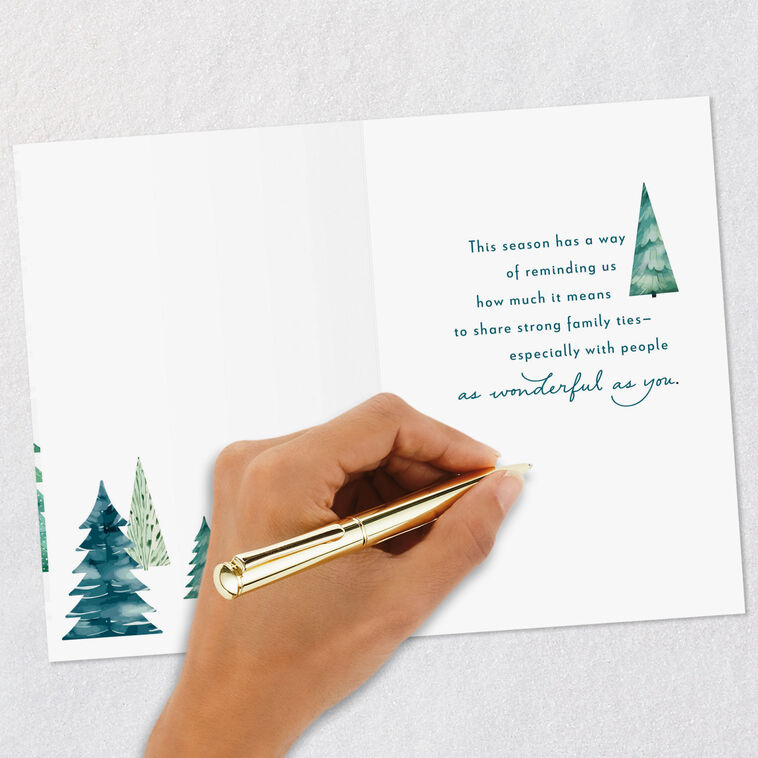 Watercolor Trees Family Christmas Card Signing card image number 6