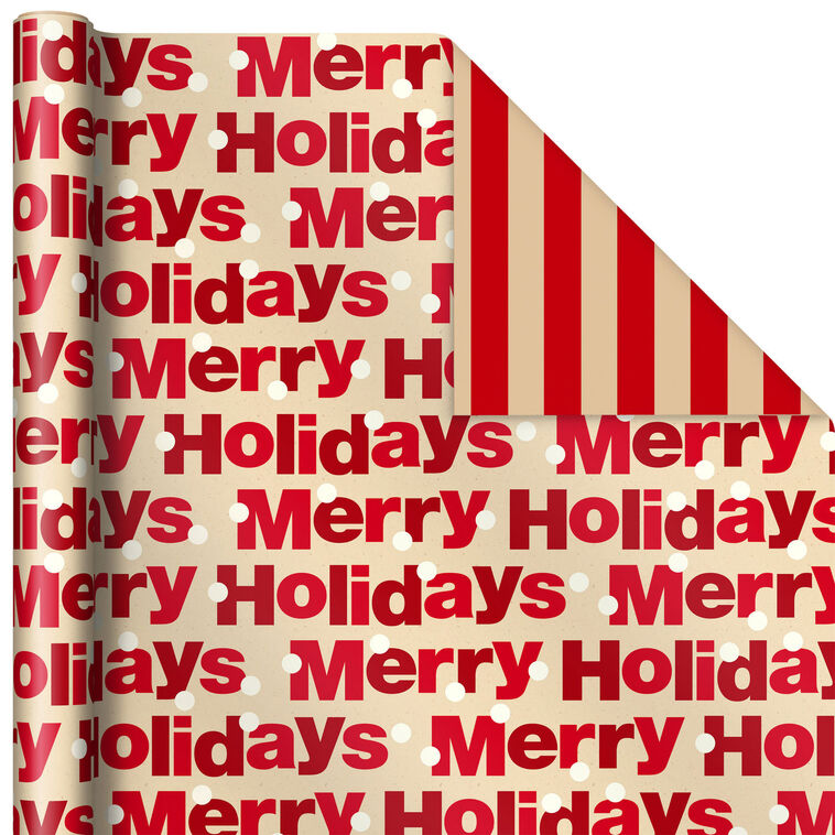 Holiday Kraft Reversible Wrapping Paper Rolls  image number 5