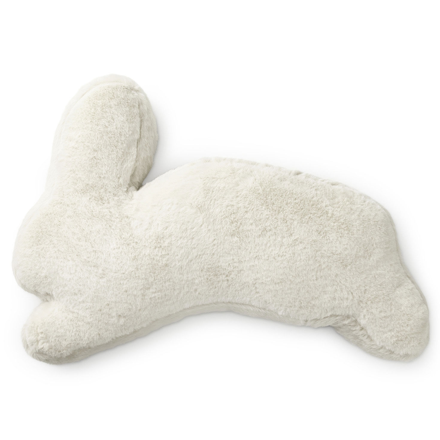 White Bunny-Shaped Plush Throw Pillow, 21" L