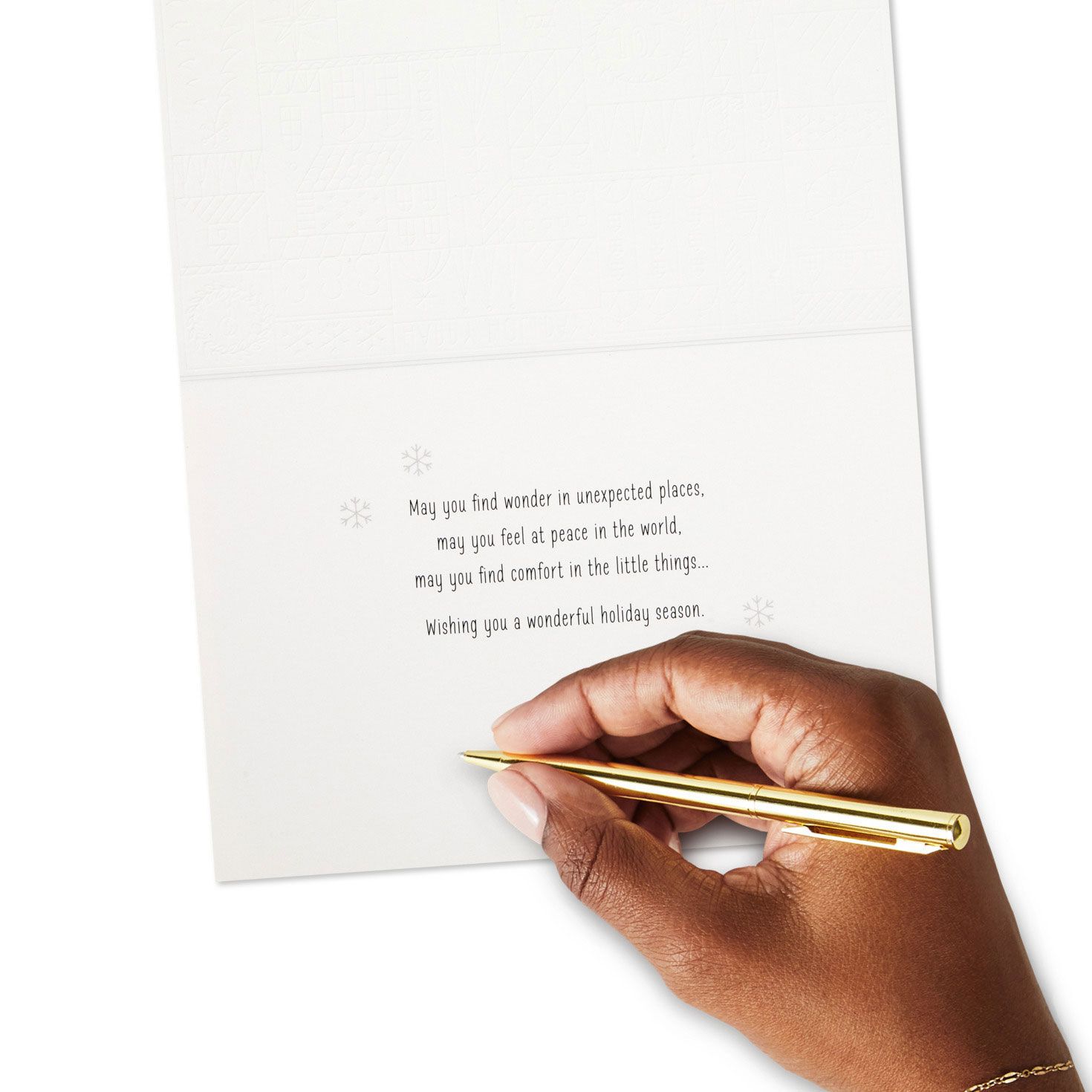 Village Tiles on Blue UNICEF Boxed Christmas Cards Signing card image number 7