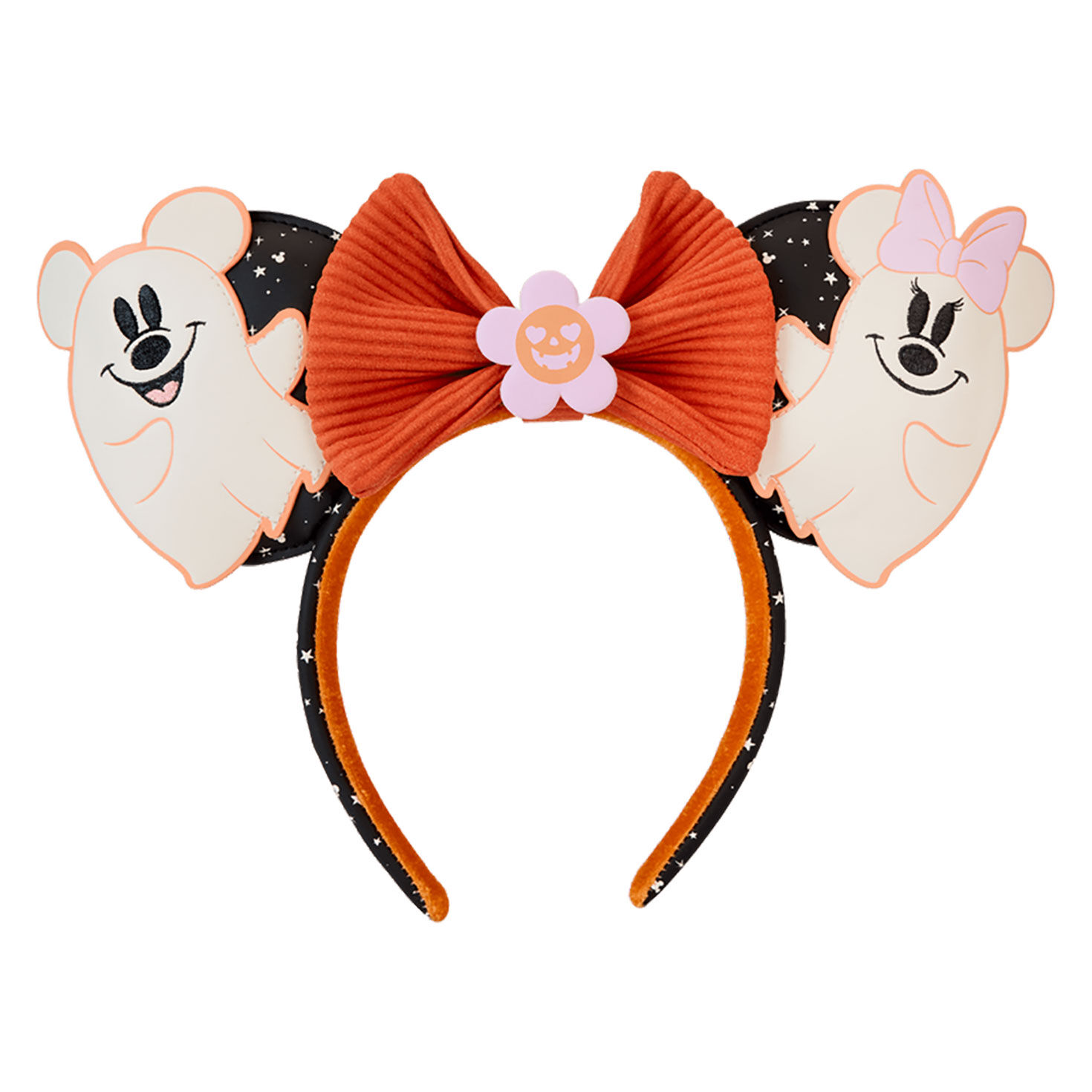 Loungefly Disney Mickey Mouse and Minnie Mouse Ears Glow-in-the-Dark Ghosts Headband