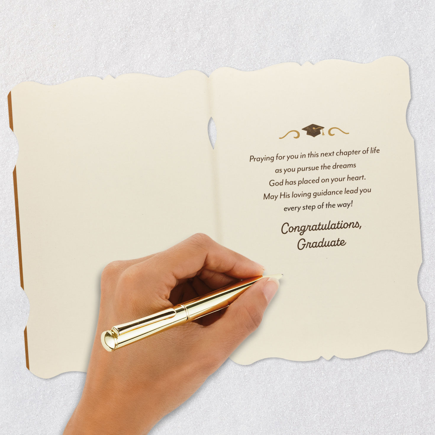 Gold Frame Class of 2026 Religious Graduation Card Signing card image number 6
