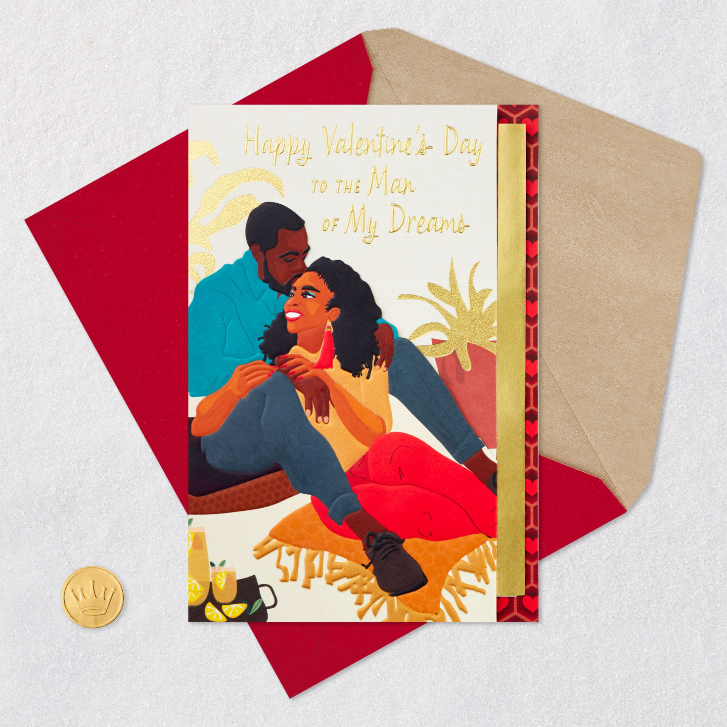 Black Couple Romantic Valentine's Day Card for Him Signing card image number 6
