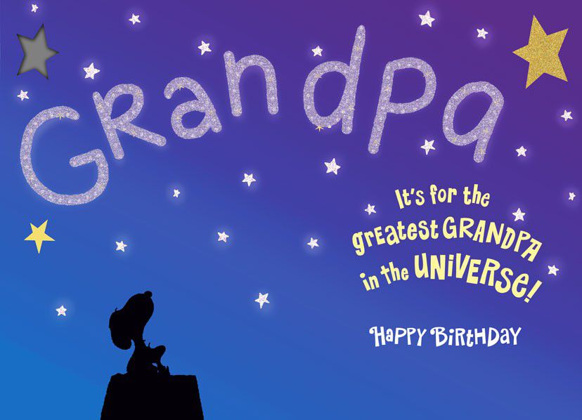 Greatest Grandpa Snoopy and Woodstock Birthday Card