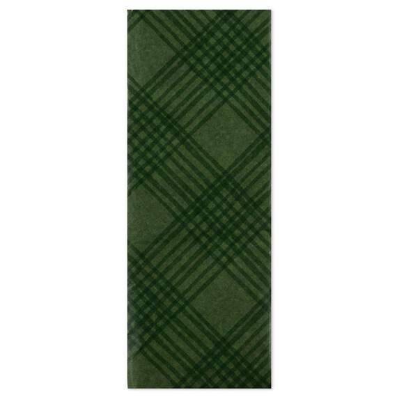 Green Plaid Tissue Paper, 6 sheets