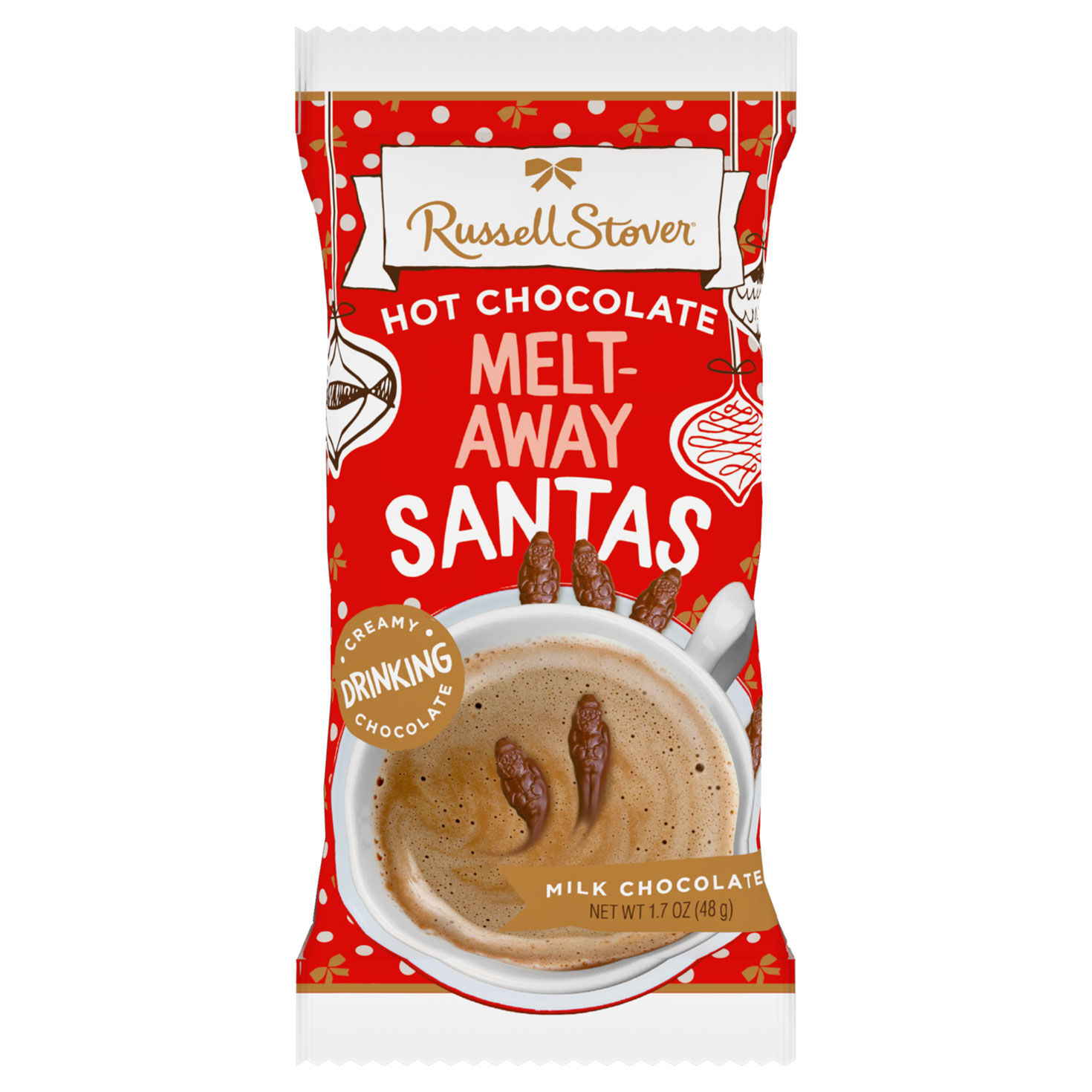 Russell Stover Hot Chocolate Melt-Away Santas, 1.7 oz. Bag