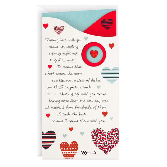 Sharing My Heart With You Romantic Valentine's Day Card, , large image number 1