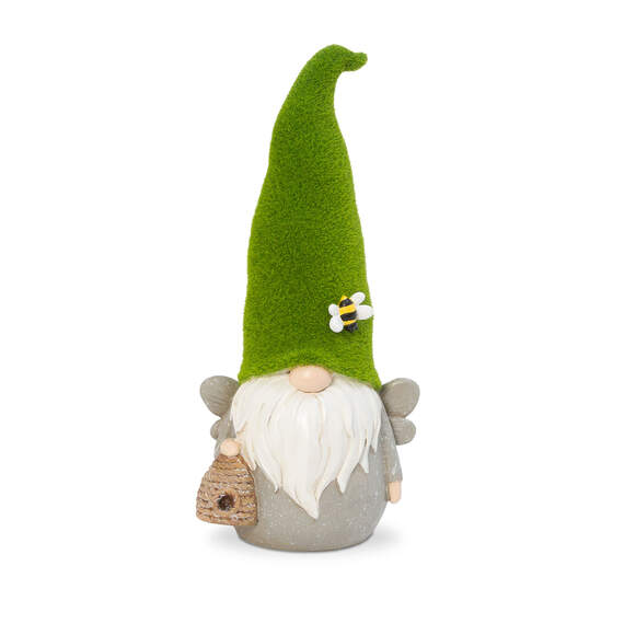 Gerson Large Gnome Statue With Moss Hat, 16"