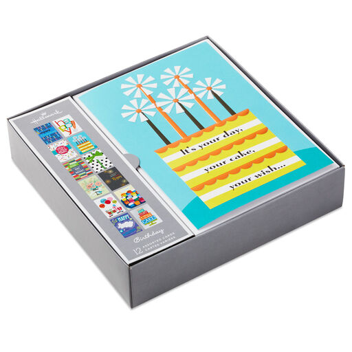 Premium Assorted Birthday Cards, Box of 12, 