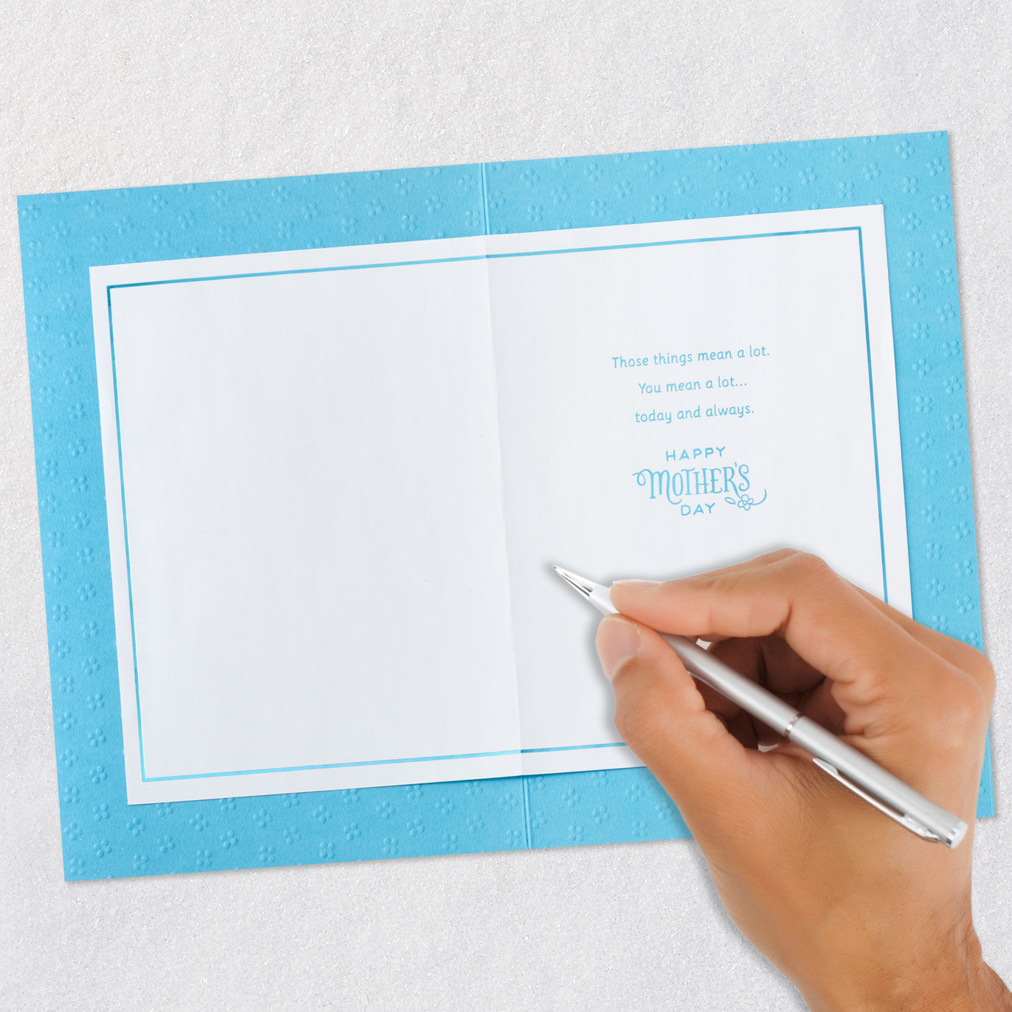 Blue and Gold Mother's Day Card for Daughter-in-Law Signing card image number 6