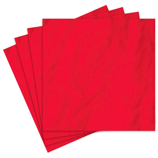 Solid Red Cocktail Napkins, Set of 16, 