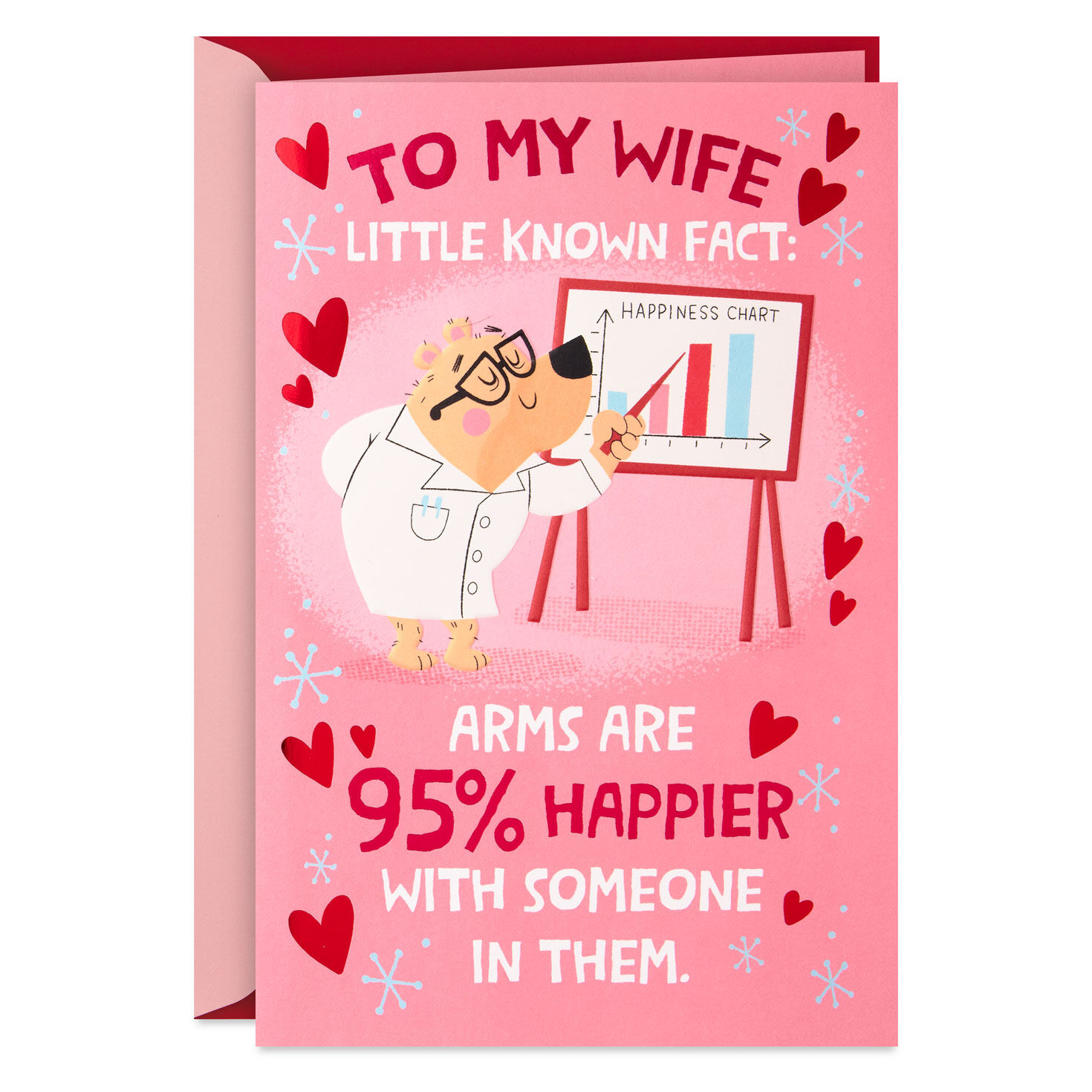 Happier With You in My Arms Pop-Up Valentine's Day Card for Wife