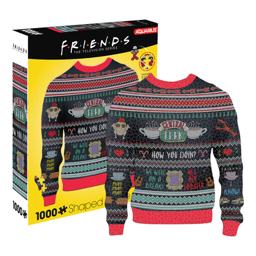 Friends Ugly Christmas Sweater-Shaped 1000-Piece Puzzle, 
