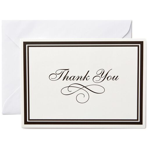 Thank You Cards And Bulk Notes Hallmark Black Borders Thank You Notes Box Of 25