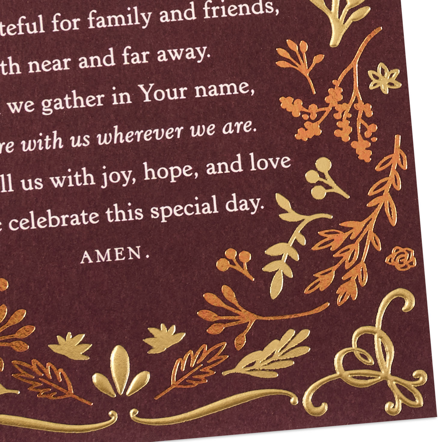 Love, Gratefulness and Prayers Religious Thanksgiving Card Card Front Detail image number 6