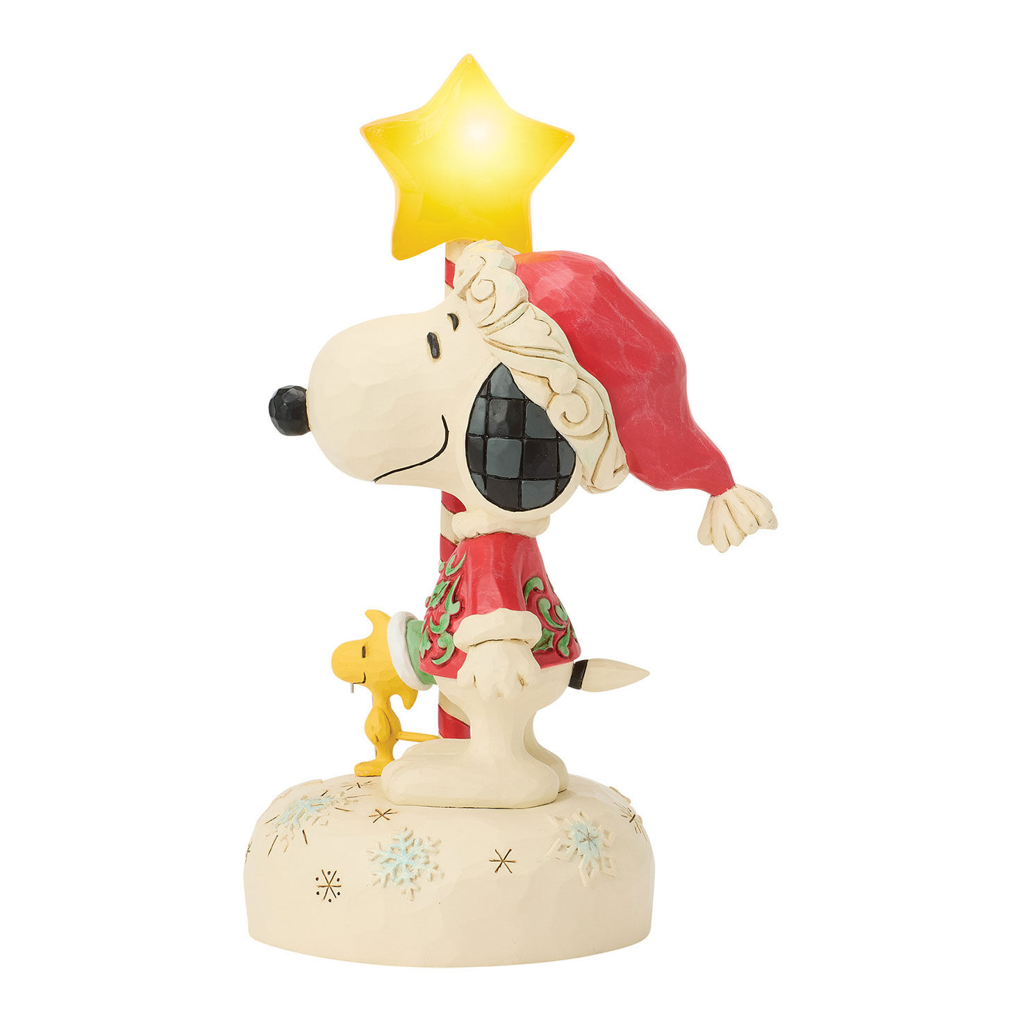 Jim Shore Snoopy and Woodstock Light-Up Poll Statue side image number 7
