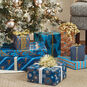Blue and Gold Holiday Reversible Wrapping Paper  image number 2