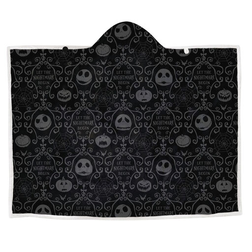 Disney Tim Burton's The Nightmare Before Christmas Jack Skellington Hooded Blanket, 