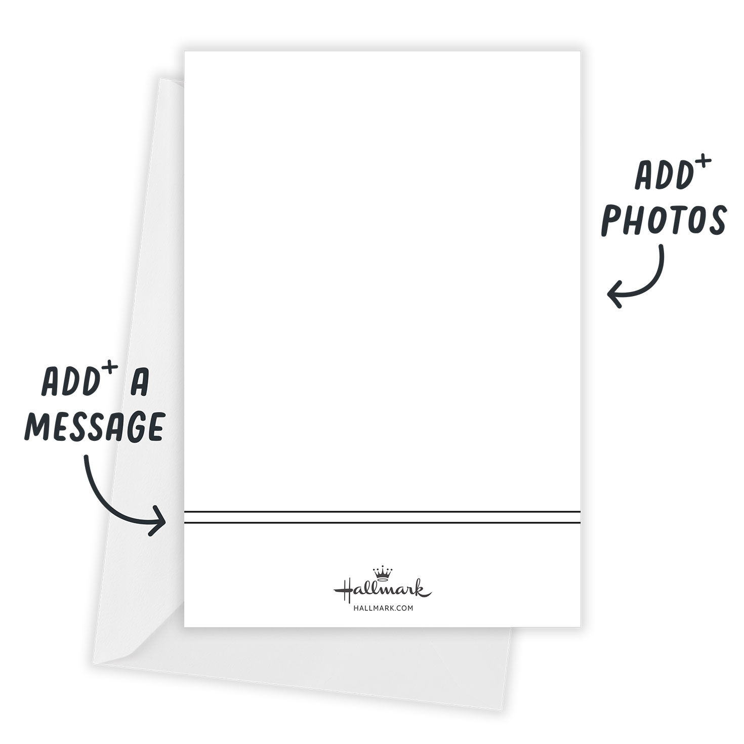 Black White Collage Personalized Holiday Photo Card Open Card with Envelope indicating personalization image number 3
