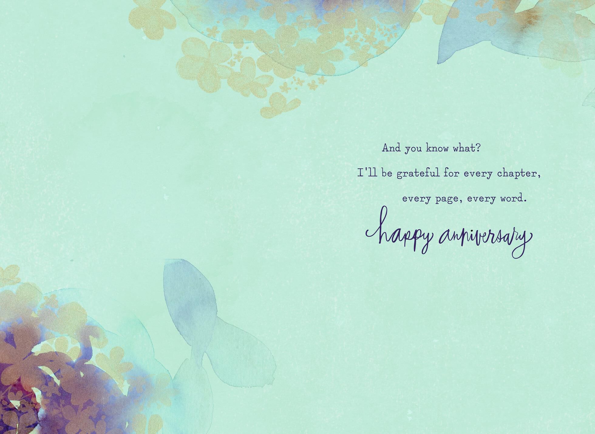 Watercolor Flowers Anniversary Card