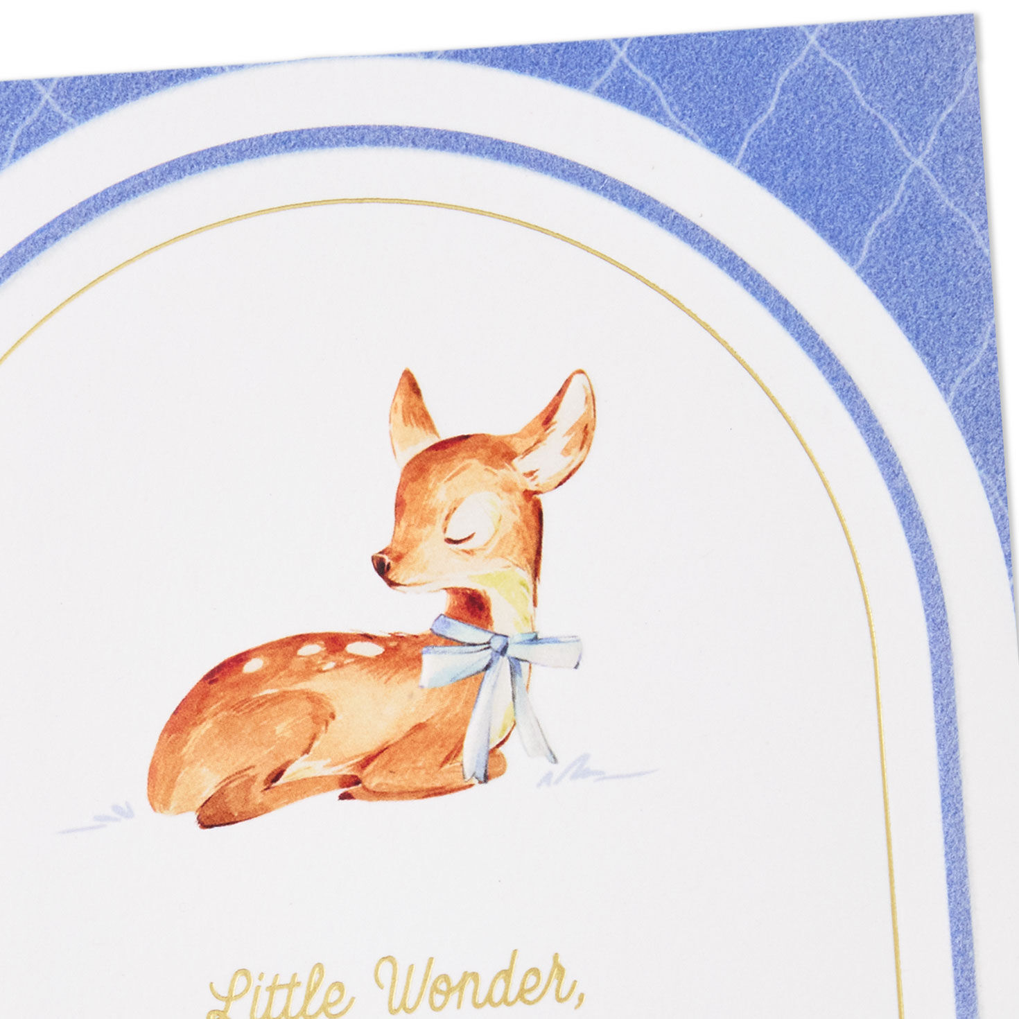 Baby Deer Blue New Baby Boy Congrats Card Card Front Detail image number 4