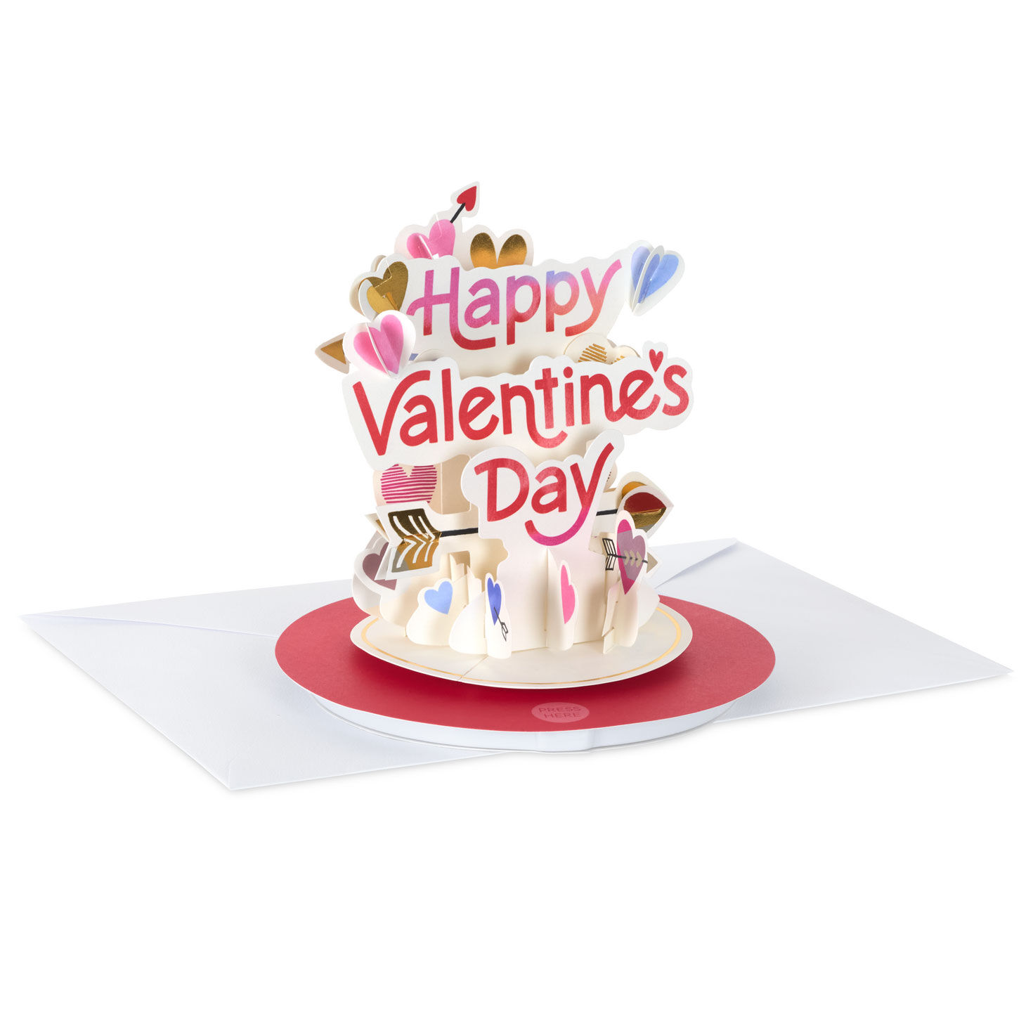 Hearts and Arrows Musical 3D Pop-Up Valentine's Day Card With Motion