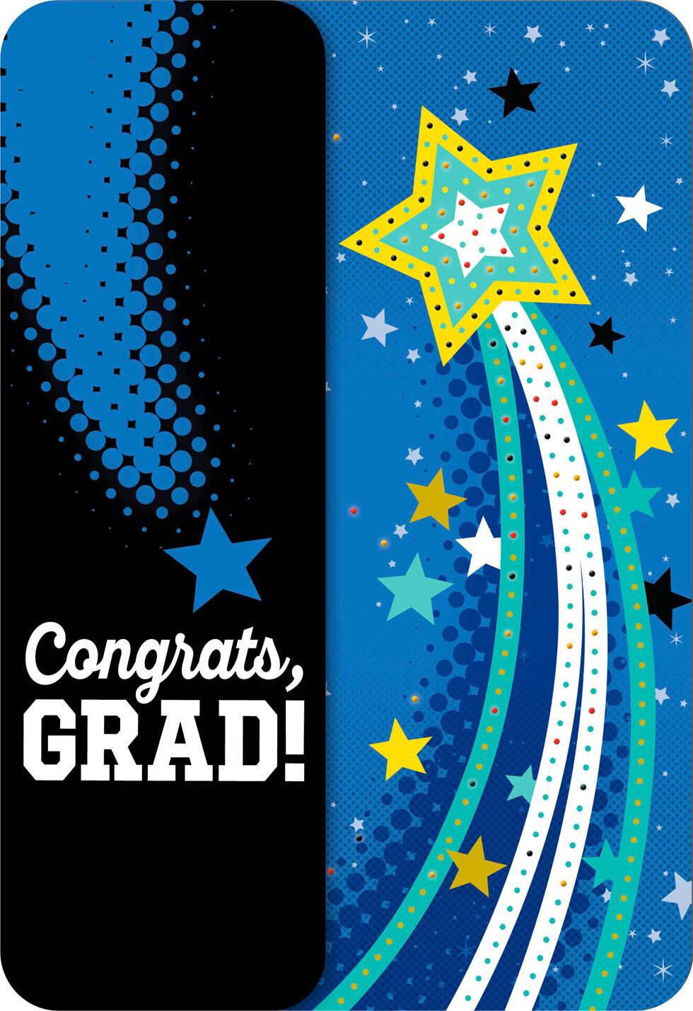 Shooting Star Musical Graduation Card With Light