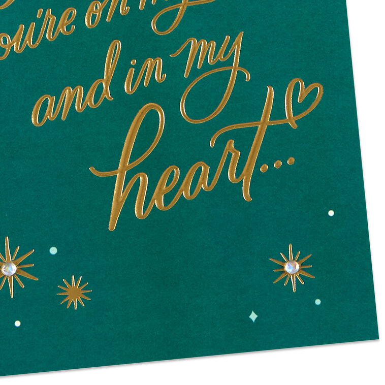 Elegant Gold and Green Christmas Card Card Front Detail image number 5