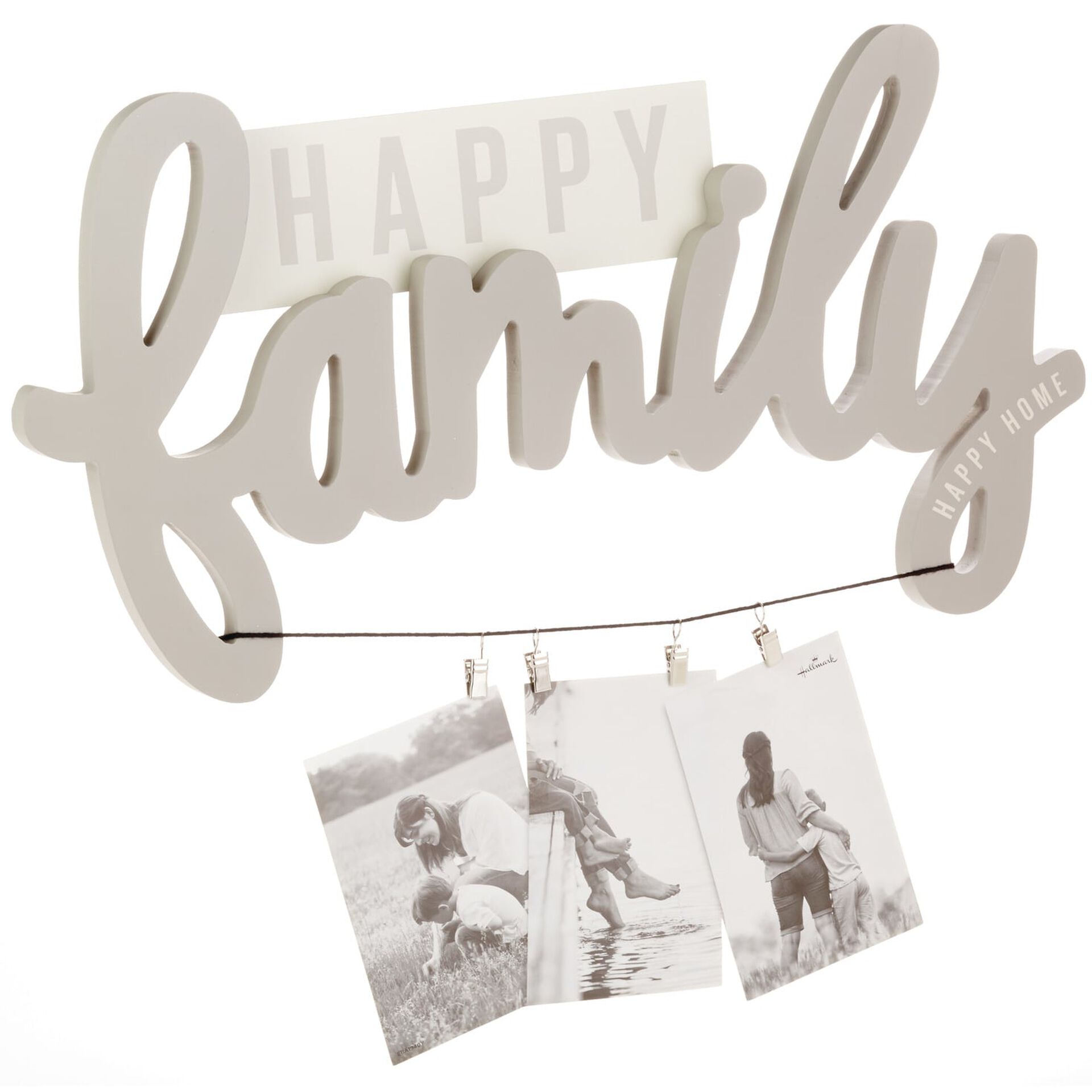 Happy Family Wall Art With Photo Clips 21 75x11 25 Picture Frames Hallmark