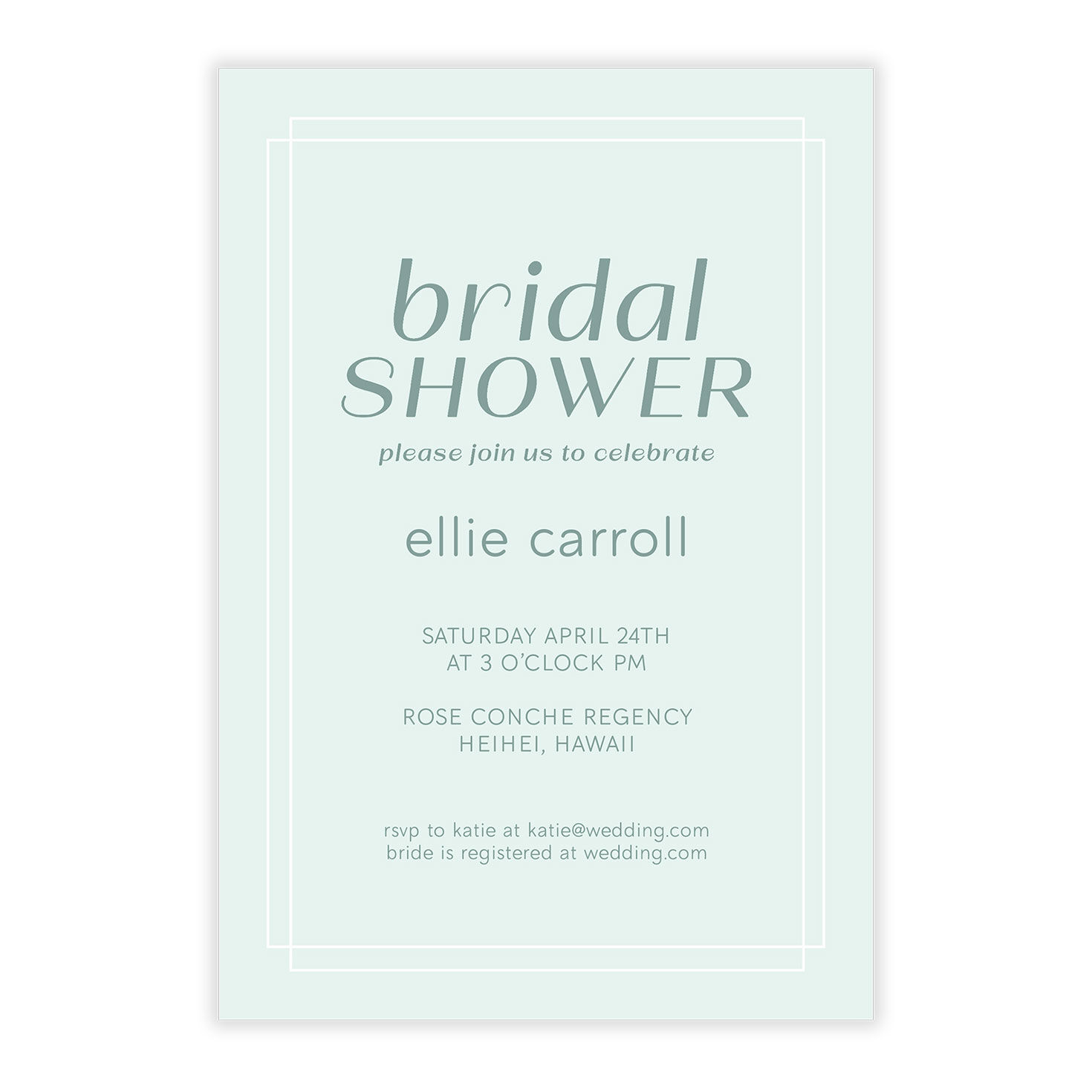 Serene Art Deco Bridal Shower Invitation, , large image number 5