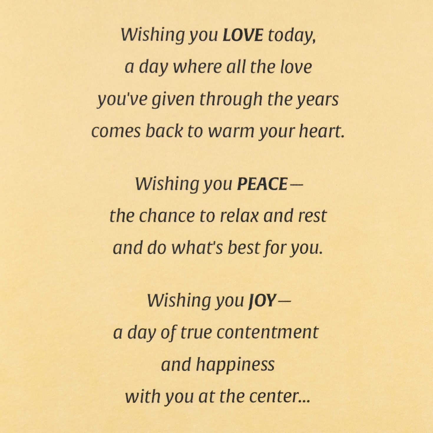 Wishing You Love, Peace, Joy Birthday Card for Mother for only USD 4.99 | Hallmark