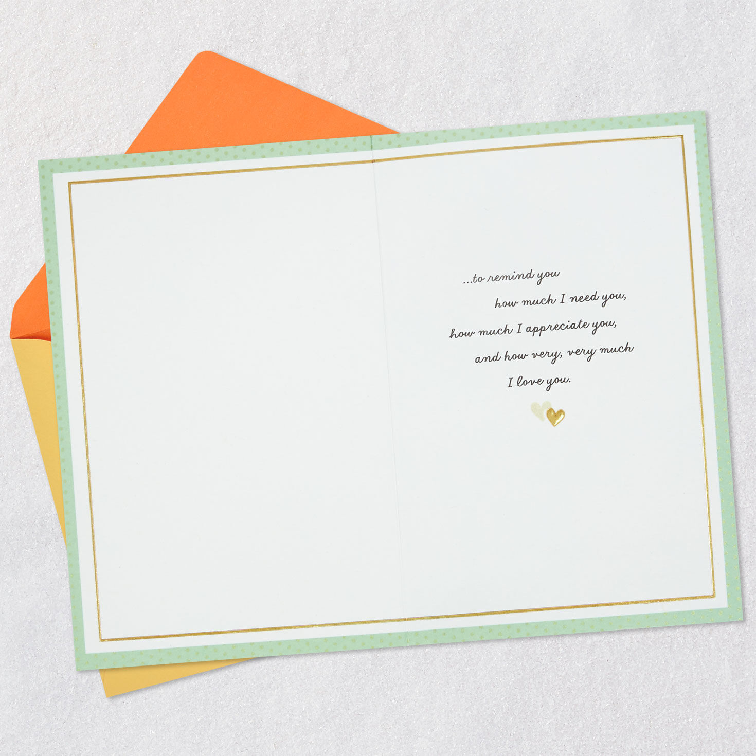 Hearts in Envelope Romantic Love Card Open card with envelope image number 3