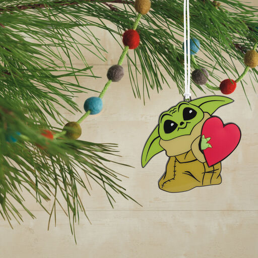 Star Wars: The Mandalorian™ Grogu™ Holding Heart Metal With Dimension Hallmark Ornament, 