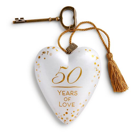 50 Years of Love Art Heart Sculpture, 4", 