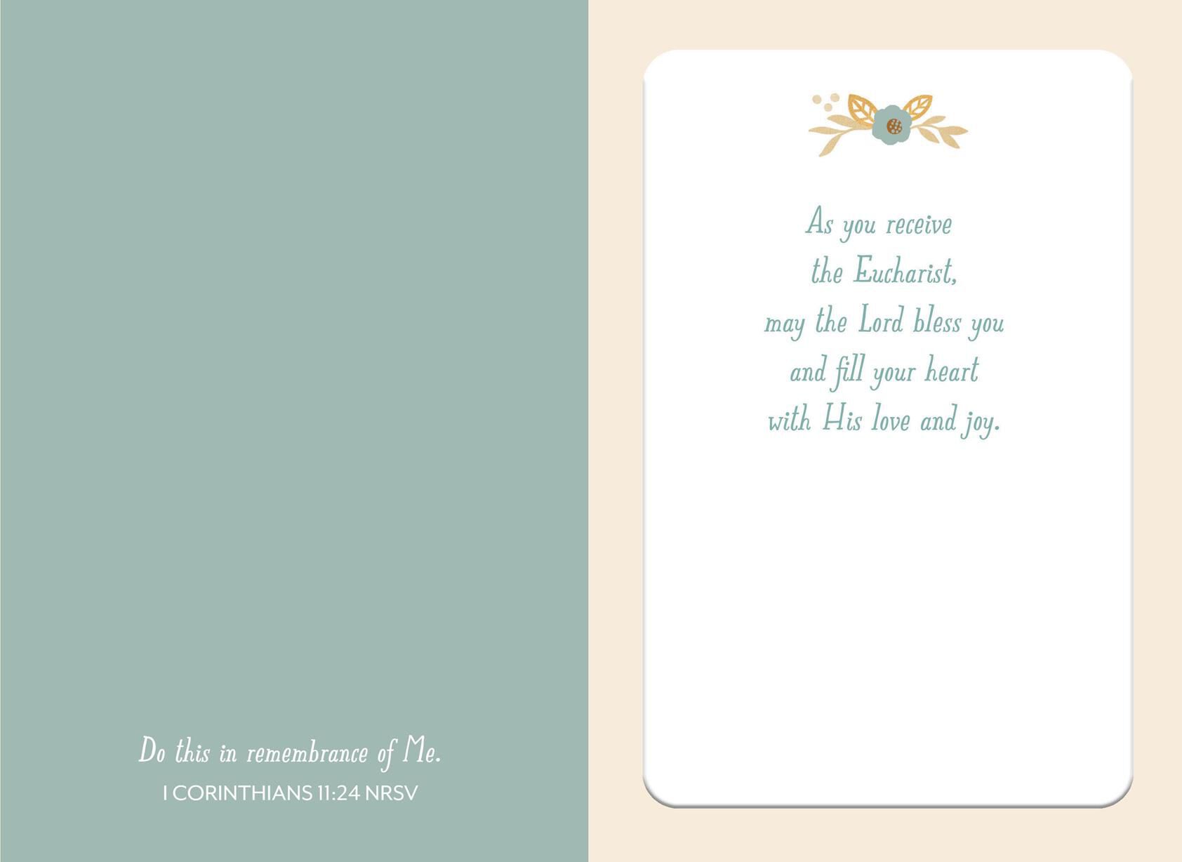Cute Fox With Dove Religious First Communion Card