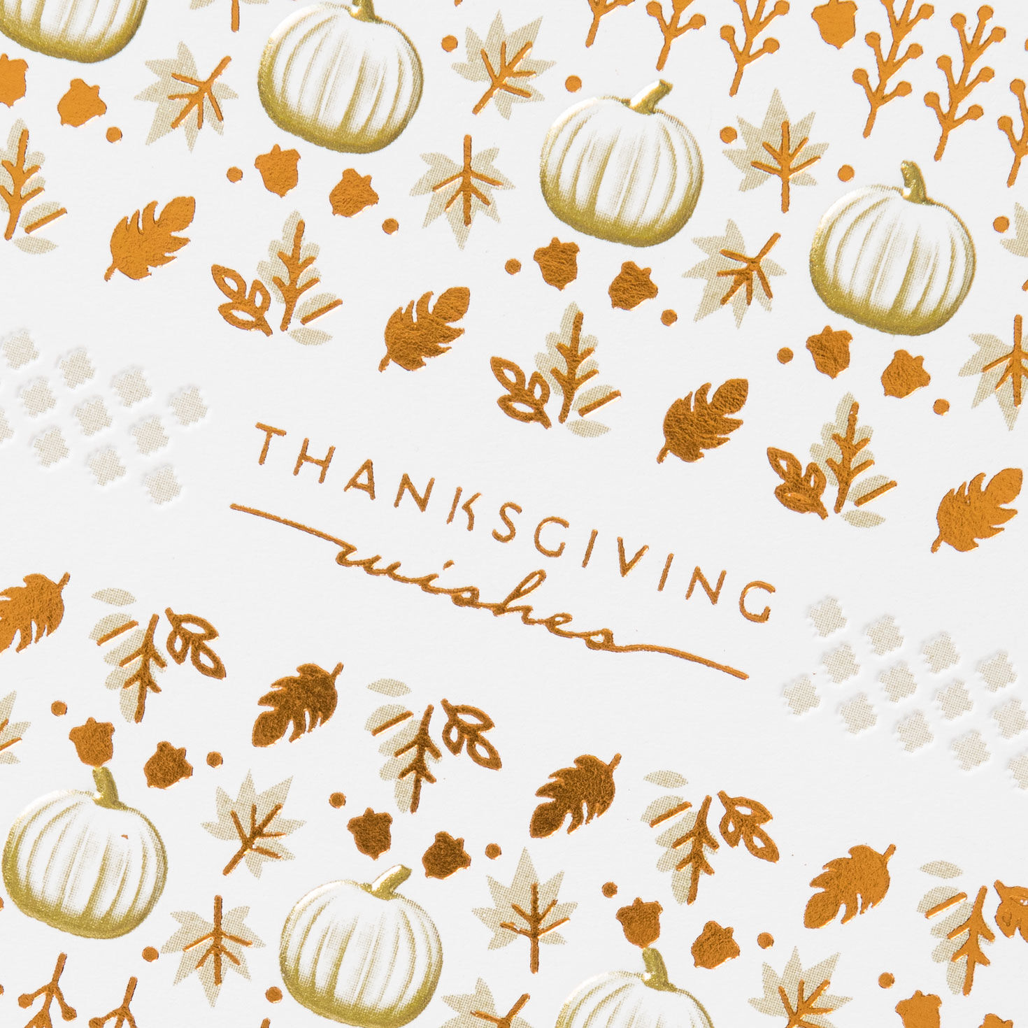 Pumpkins and Fall Leaves Happy Thanksgiving Card, , large image number 4