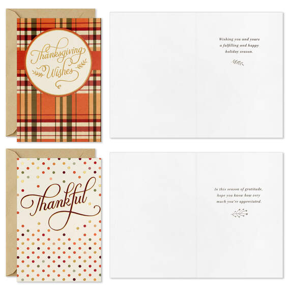 Stylish Lettering Assorted Boxed Thanksgiving Notes, Pack of 72, , large image number 3