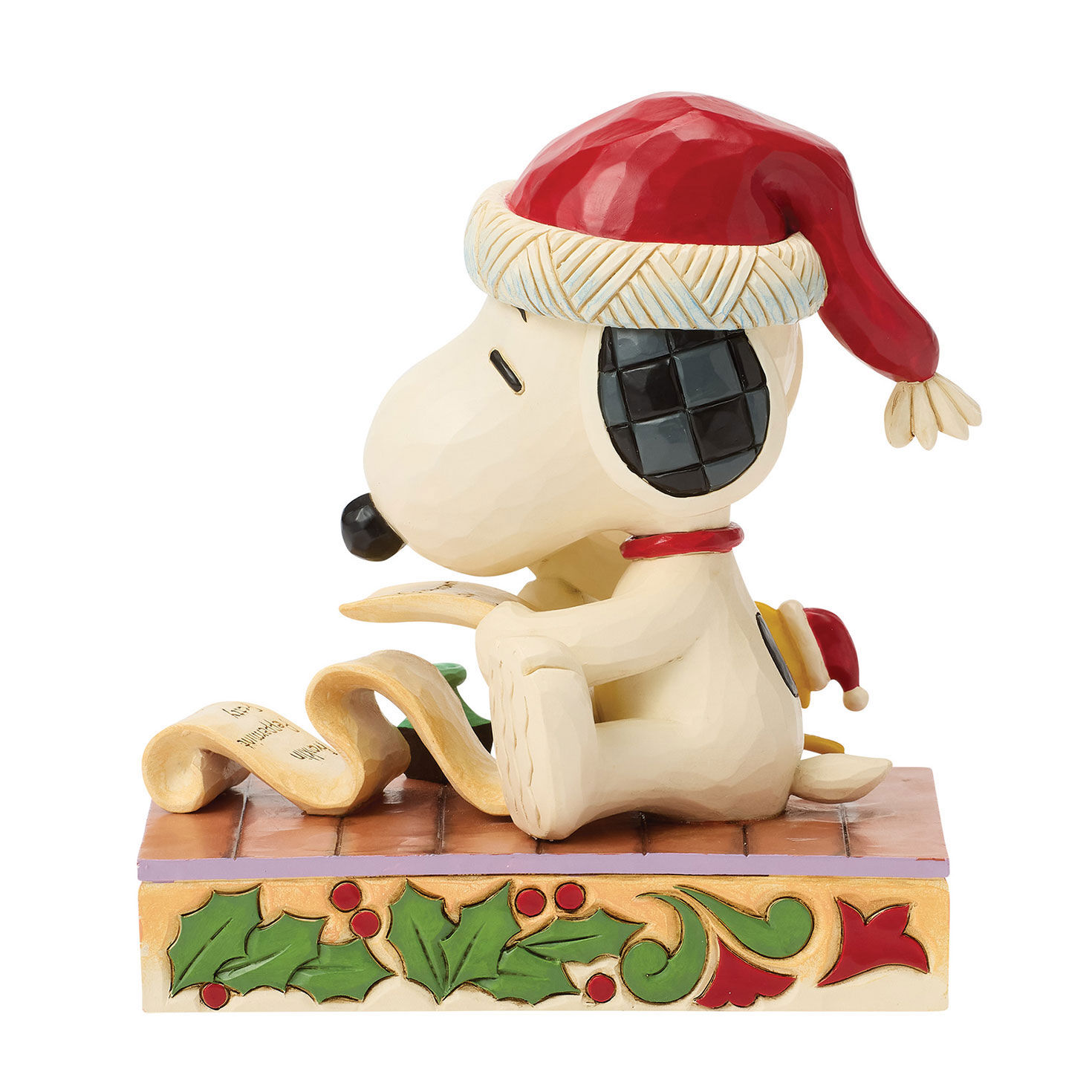 Jim Shore Snoopy Writing Christmas List Statue back image number 2