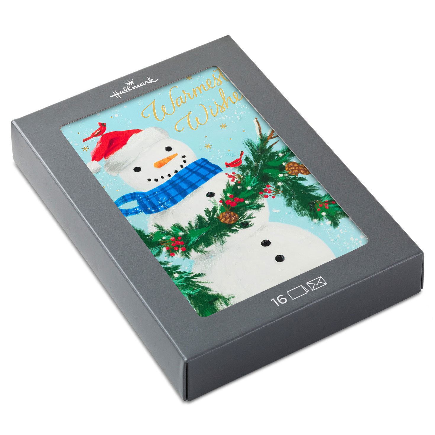 Warmest Wishes Snowman Boxed Christmas Cards, Pack of 16